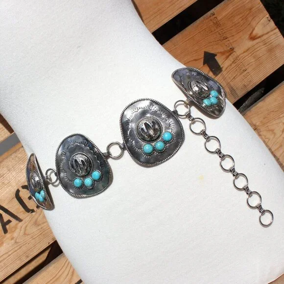 Southwest Sombrero Hat Medallion Belt - Size L/XL - Picture 12 of 13